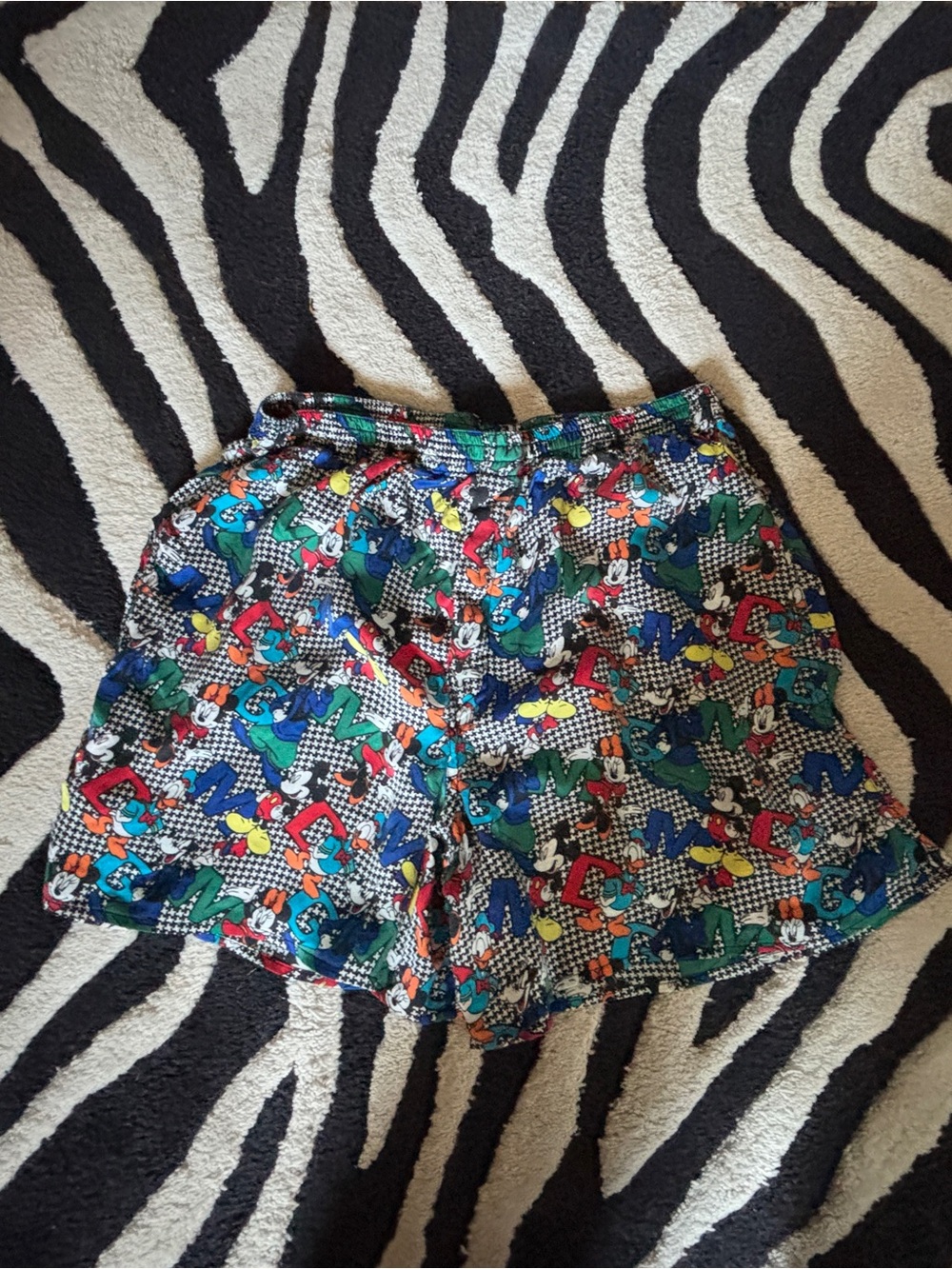 Disney Mickey Unlimited Multicolor  Silk Shorts Y2K